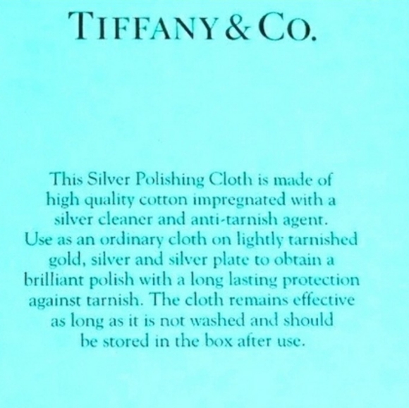 Tiffany & Co 18x18" Polishing Cloth Box Ribbon Bag Tissue Paper 4 T&C Cards NWT - Picture 5 of 9